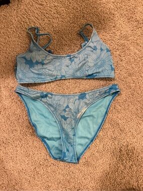 triangl swimwear Light Blue Floral Bikini Set